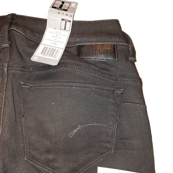 G-Star Raw Midge Sculpted Lift Skinny Slander Black Denim Jeans Sz 26 NWT - Picture 10 of 13